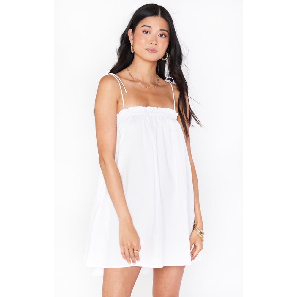 Show Me Your Mumu Angel Mini Dress in White Poplin size Small - Picture 2 of 8